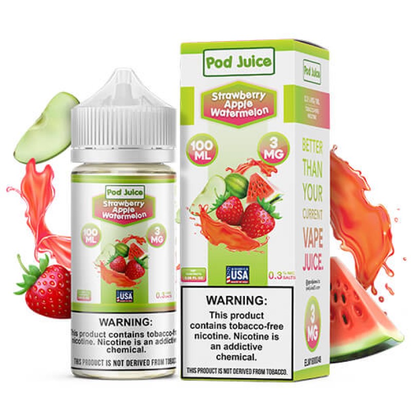 Pod Juice Strawberry Apple Watermelon E-juice 100m...