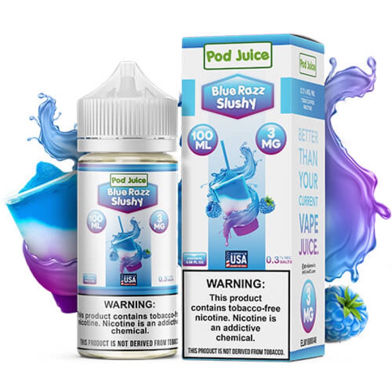 Pod Juice Blue Razz Slushy E-juice 100ml