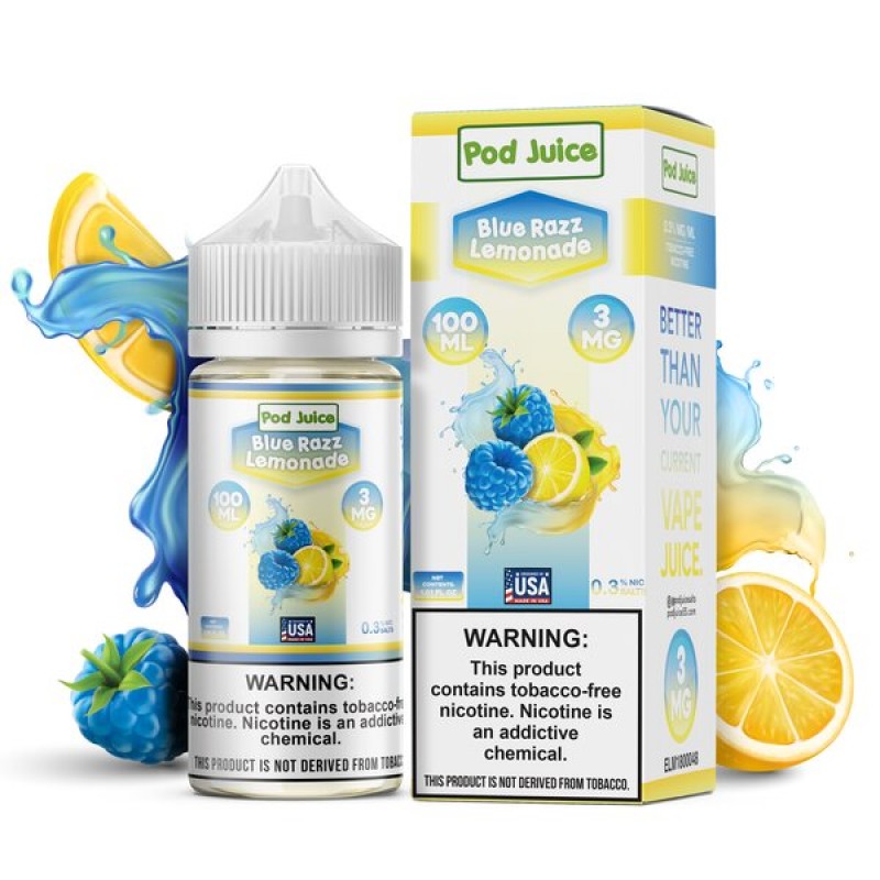 Pod Juice Blue Razz Lemonade E-juice 100ml