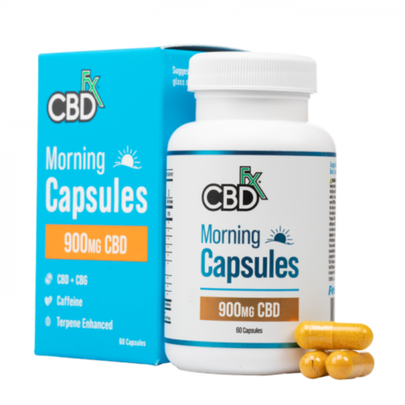 CBDfx Broad Spectrum CBD + CBG Morning Capsules Fo...