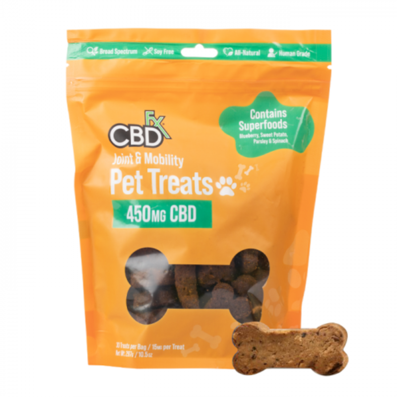 CBDfx Broad Spectrum CBD Pet Treats For Joint & Mobility 450mg